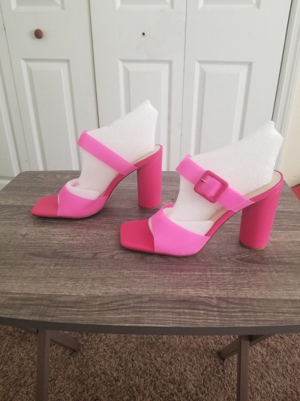 Journee Womens Luca Open Square Toe Block Heel Sandals - Size 10